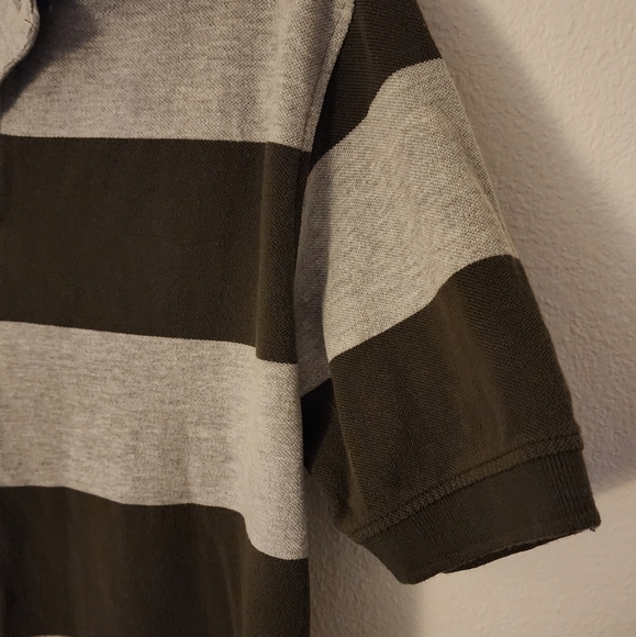 Faded Glory Men's Polo Striped Pullover 2 Button Front Size M - Picture 3 of 8